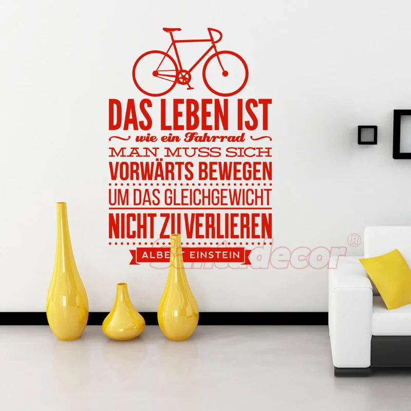 Aufkleber Pvc-wand-aufkleber-wand-aufkleber Muraux Das Leben Ist Wie Ein Fahrrad Vinyl Wand Dekor Wohnzimmer Kunst Aufkleber Schlafzimmer Home Decor Poster Haus dekoration