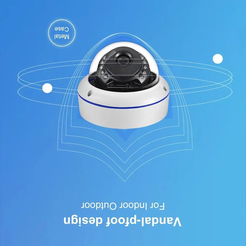 

Gadinan 4K POE Webcam Security Video Surveillance 8MP Sensor 1/2.8 "Sony Outdoor Riot AI Human Detection Dome Metal Waterproof