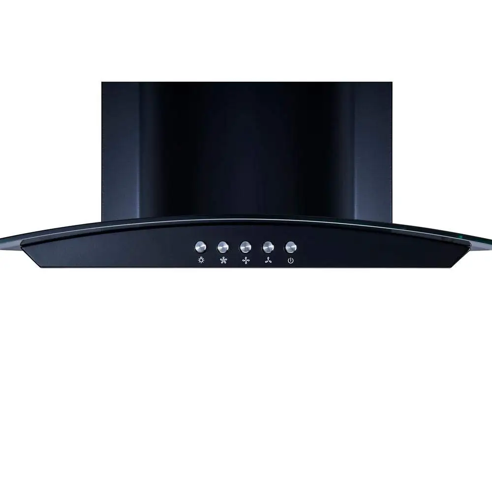 30 Polegadas Coifa de Parede Conversível Preta com Filtros de Malha, Filtros de Carvão e Controle por Botão, Personalizada