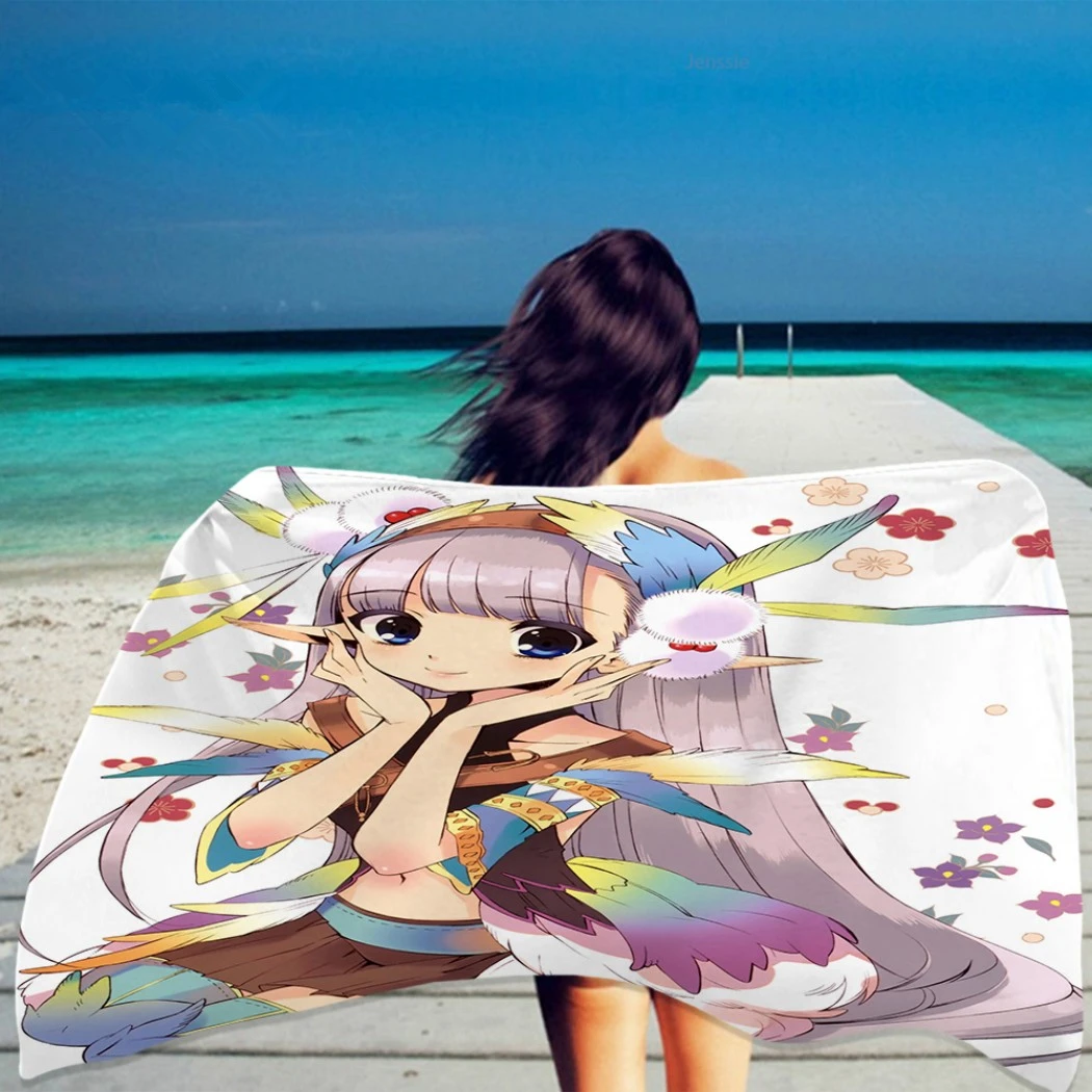 Sexy Girls Bath Towel Japan Anime Shower Towel Dry Towel Beach Towel Kawaii Bikini Lady Rectangular Absorbent Beach Towel