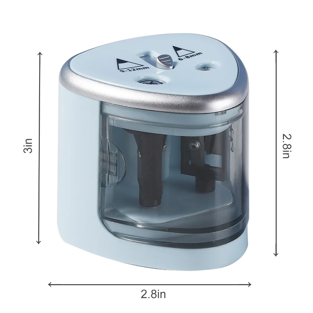 Dual Hole Electric Pencil Sharpener Automatic Pencil Sharpener Machine for Writing Stationery Learning Tool with Two Size