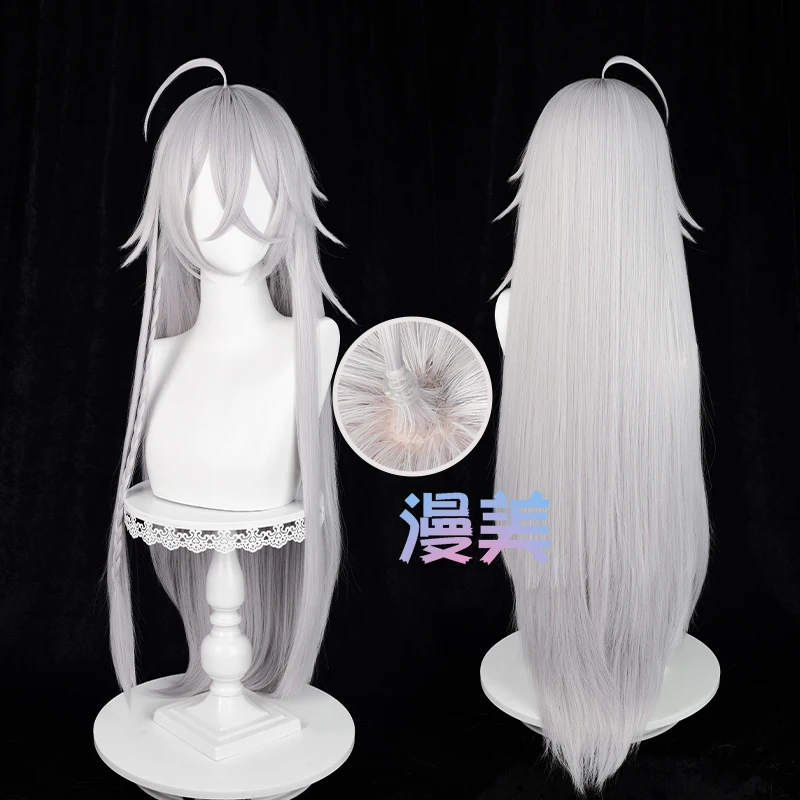 Anime Undertaker Cosplay Wig 90cm Long Silver Grey Wigs For Women Men Halloween Heat Resistant Synthetic Hair