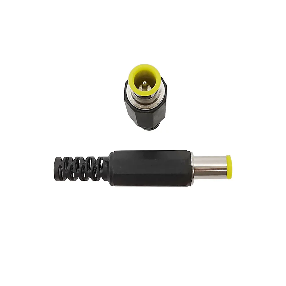 6.5x4.4mm with 1.3mm Tip DC Power Male Plug Connector Welding Assembly 4.4*6.5mm DC Connector DIY Parts Jack Adapter Yellow Head