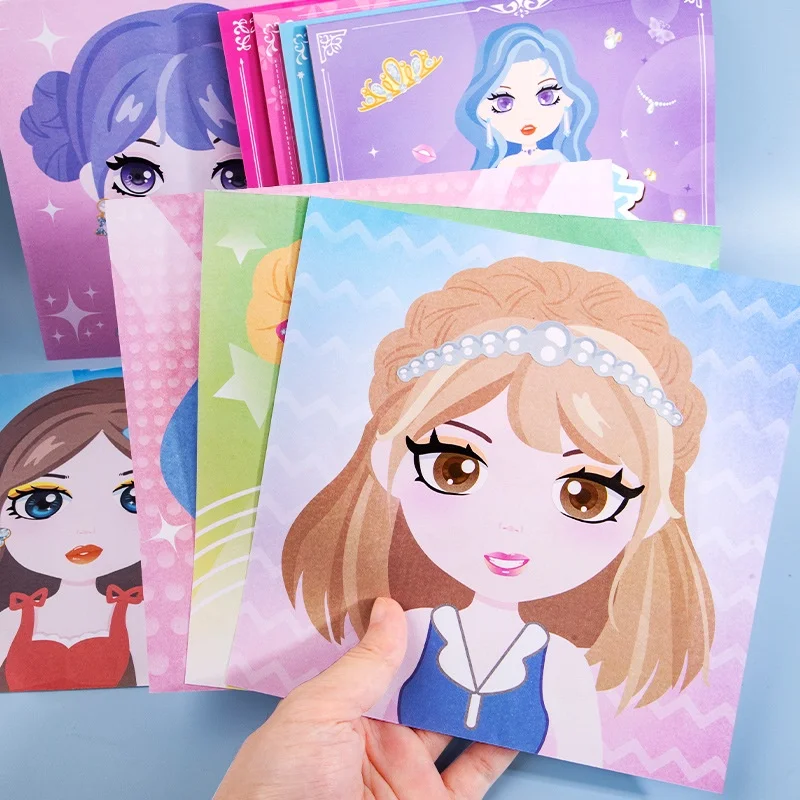 1PCs Makeup Change Stickers for Girls and Children Book Princess Fashion Makeup Show Face Stickers for 3-6 Year Old Stickers