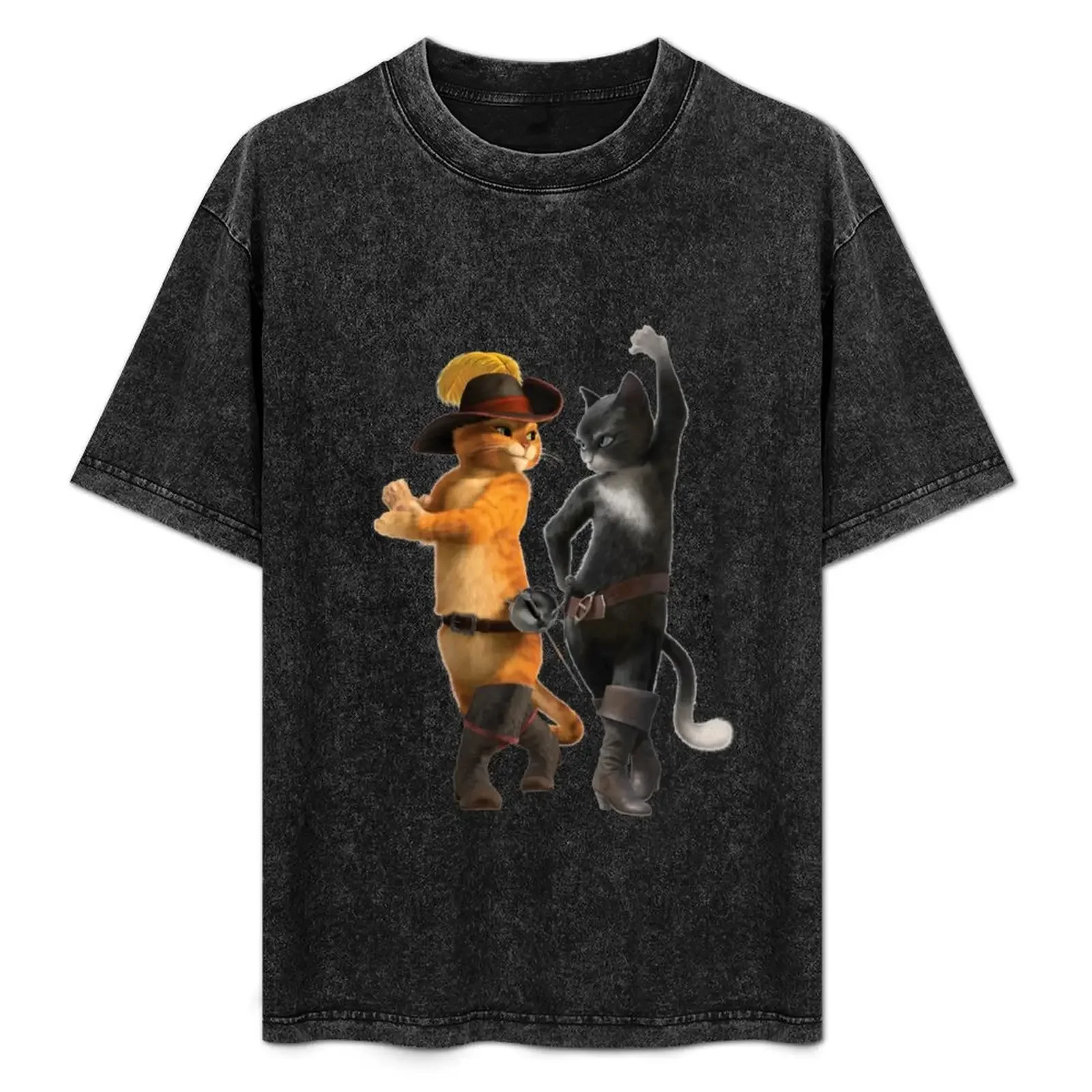 

Puss in Boots T-Shirt oversizeds street wear cute clothes men t shirts high quality