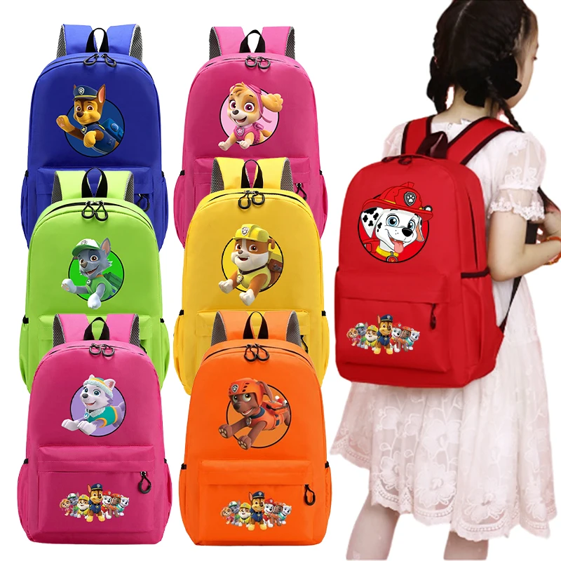 PAW Patrols Student School Bag Cartoon Marshall Rubble Chase Rocky Zuma Skye Everest Cute Backpack Book Pen Storage Knapsack Kid