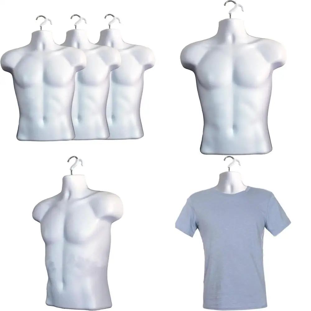 

Набор белых мужских манекенов для одежды размеров S-M, демонстрационная стойка с крючками, идеально подходит для футболок, для установки на столешницу, в ящики и для дизайнерских презентаций