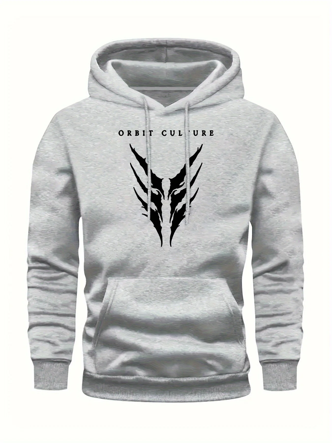 Track-themed graphic print men's hooded sweatshirtcasual pulloverwith front pocketslong-sleevedwarm hoodie forautumn and winter.