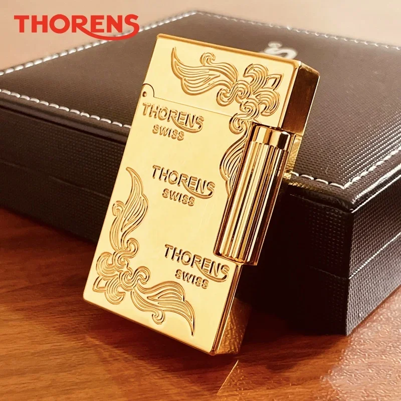 THORENS Langsheng Kerosene Metal Vintage Lighter Personalized Brass Sculpture Grinding Wheel High end Men's Gift