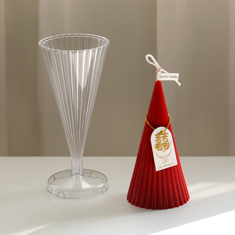 Striped conical candle mold simple line candle wedding festive candle handmade candle mould DIY material