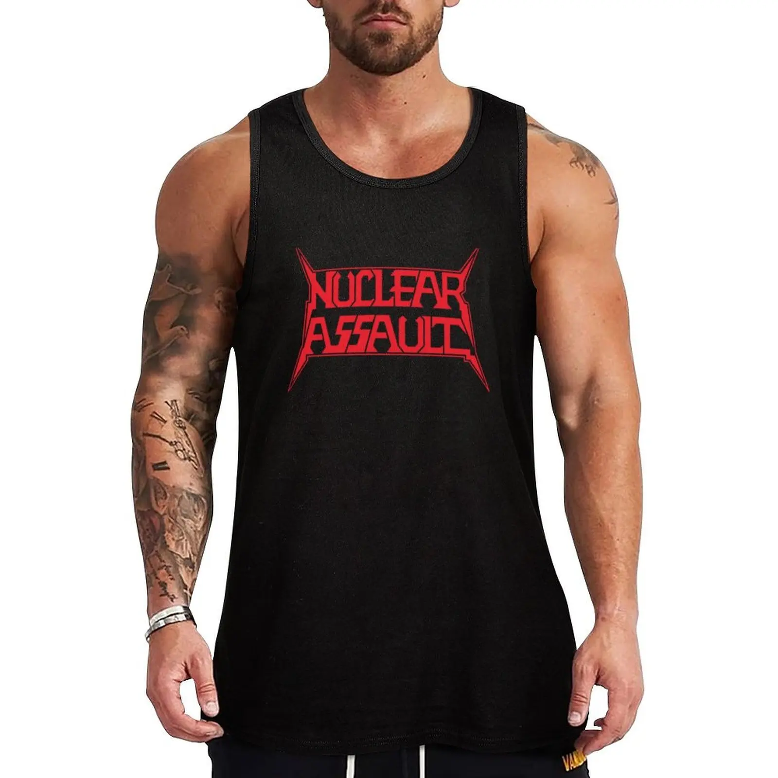 

Nuclear Assault (Transparent) Red Tank Top anime clothes training weight vest