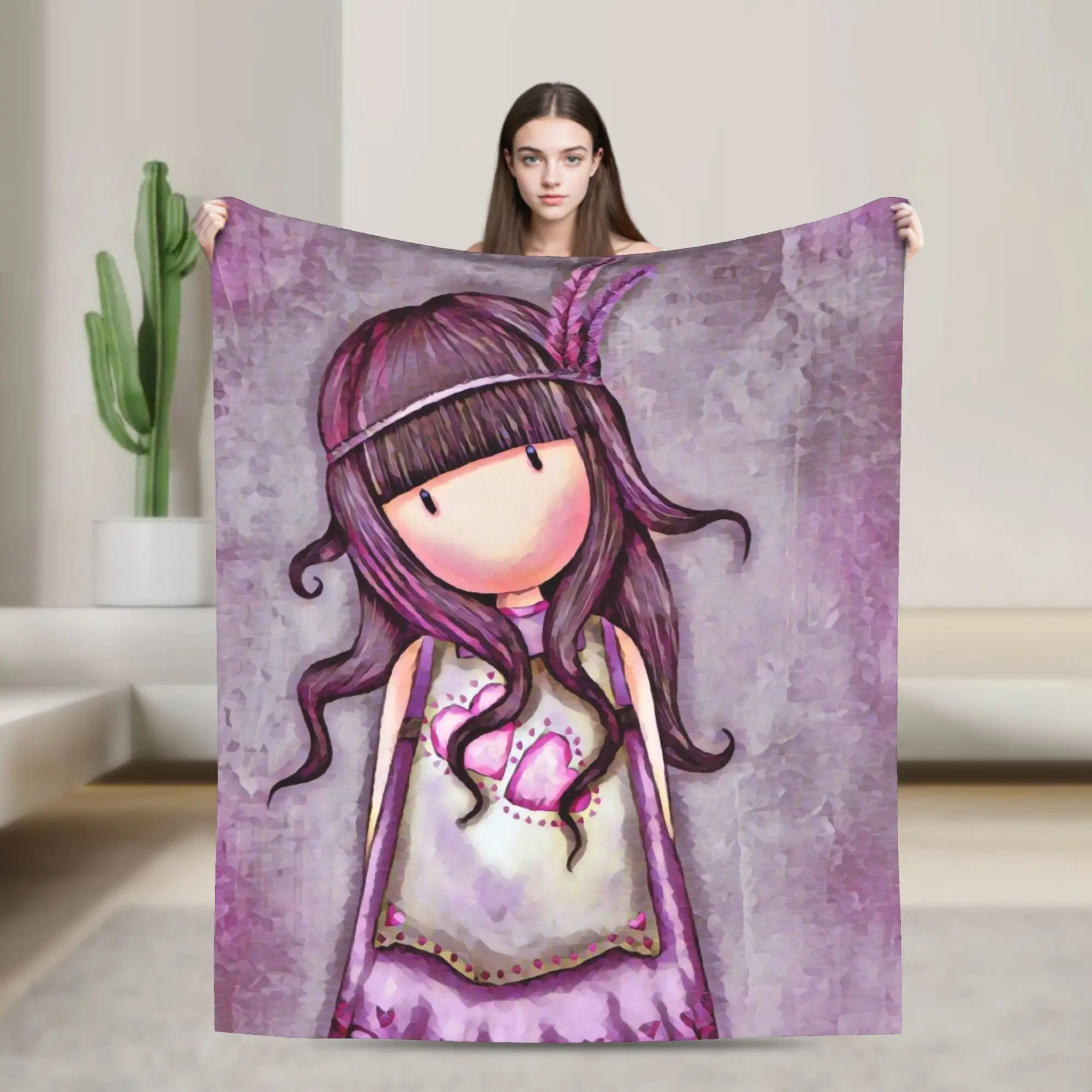 S-Santoro G-Gorjuss Blankets Heart Wool Throw Blankets Bedroom Sofa Decoration Soft Warm Bedsprea,