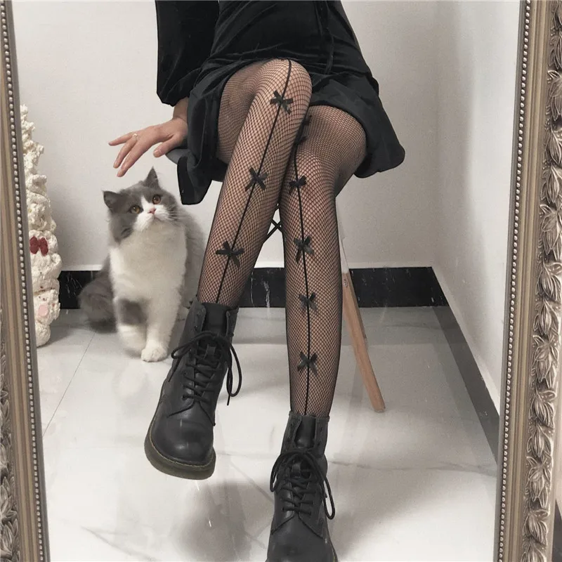 Frauen JK Mädchen Nette Bowknot Strumpfhosen Lolita Strumpfhosen Sexy Spitze Mesh Fishnet Oberschenkel Hohe Strümpfe Club Party Cosplay Kawaii Strumpfwaren – Detail 12
