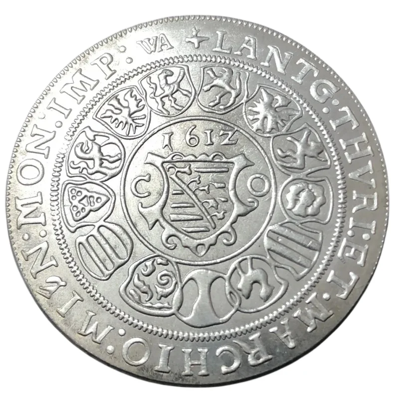 1612 Duchy of Saxe-Coburg-Eisenach 1 Thaler German Silver Plated Coin Copy