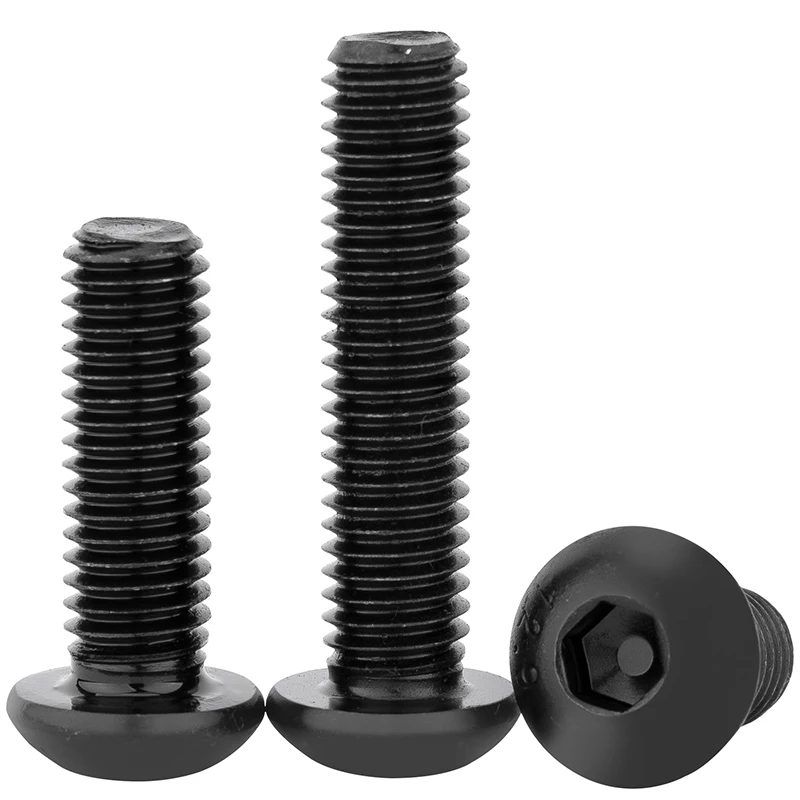 10-100 Uds ISO7380 M1.6 M2 M2.5 M3 M4 M5 negro G10.9 tornillo con cabeza de botón tornillos de perno Allen