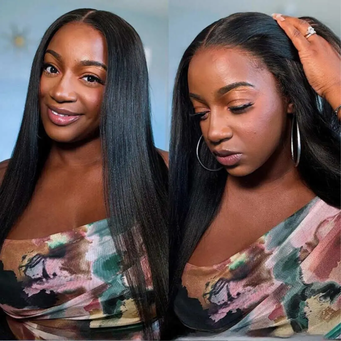 

Kinky Straight Lace Front Wig Put on and Go Glueless Wigs Human Hair Raw Pre Cut Ear to Ear Yaki Curly 360 HD Full Lace Frontal