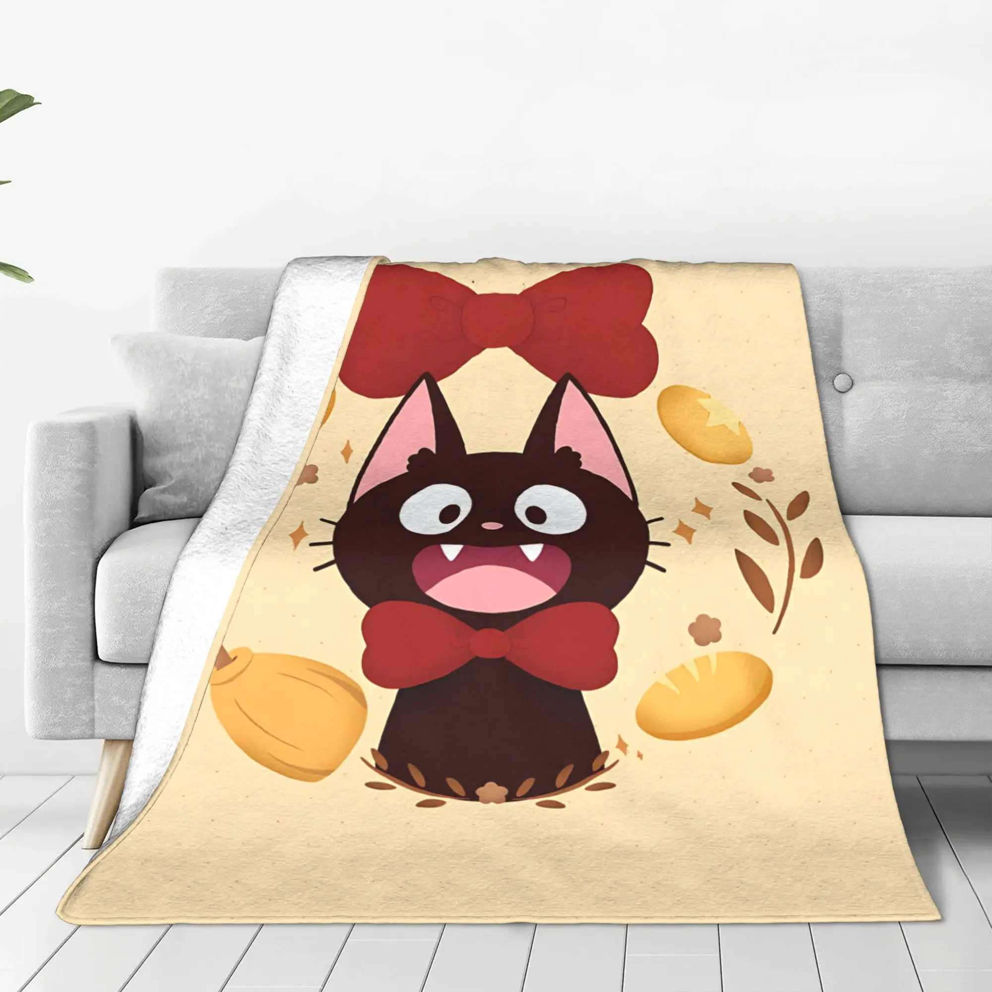 1PC home Cutecore Room Decor Anime Kiki’s Delivery Service Blanket Throw Blanket  Novelty Warm Blanket All Season