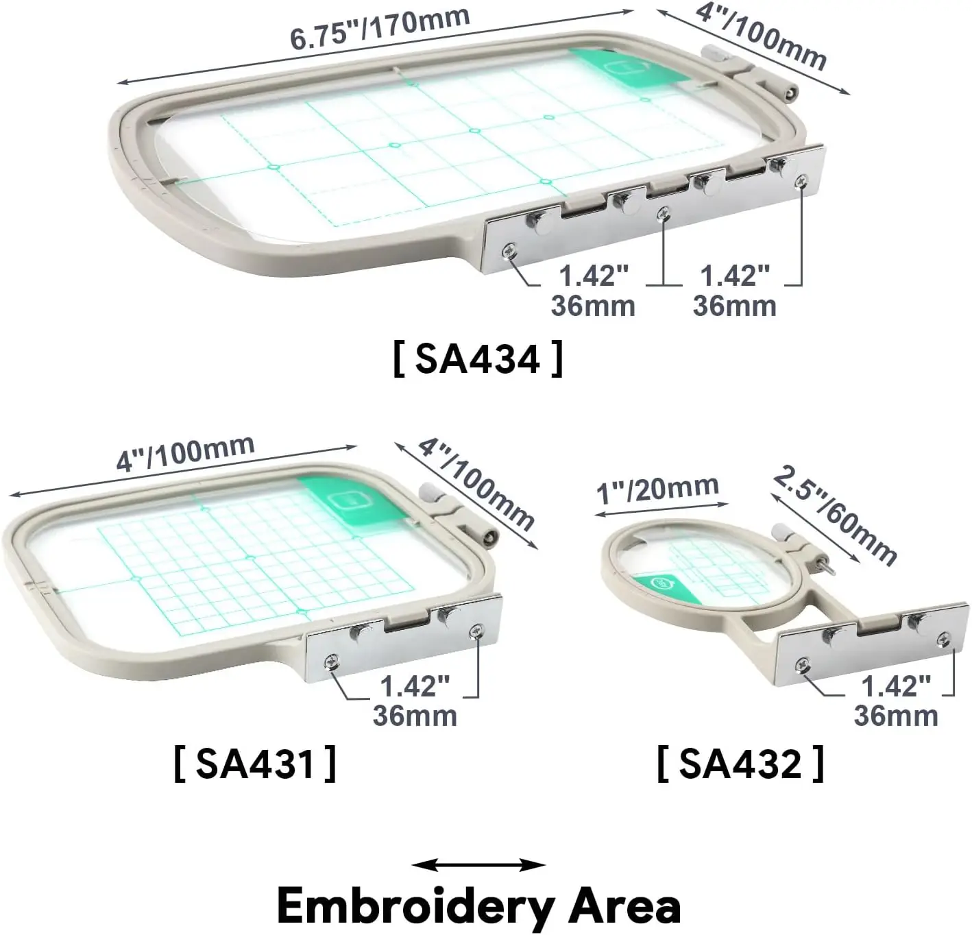 Sewing and Embroidery Hoop for Brother Innovis M280D SE600 SE270D SE350 PE550D M230E PE535 SE400 HE120 Babylock Machine Frame