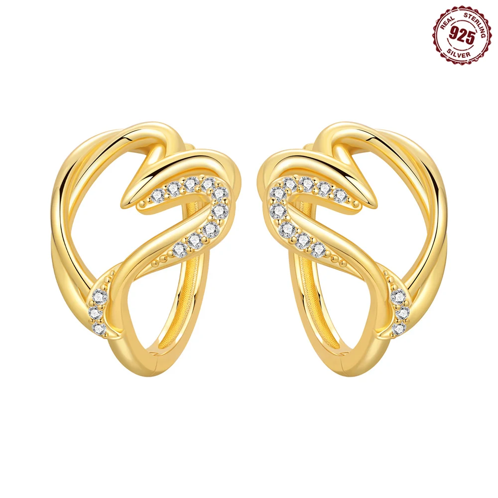 Boucles d'oreilles créoles en argent sterling 925 avec cœurs entrelacés, boucles d'oreilles torsadées en forme de cœur, bijoux pour femmes, symbole d'amour et de dévouement, cadeau quotidien