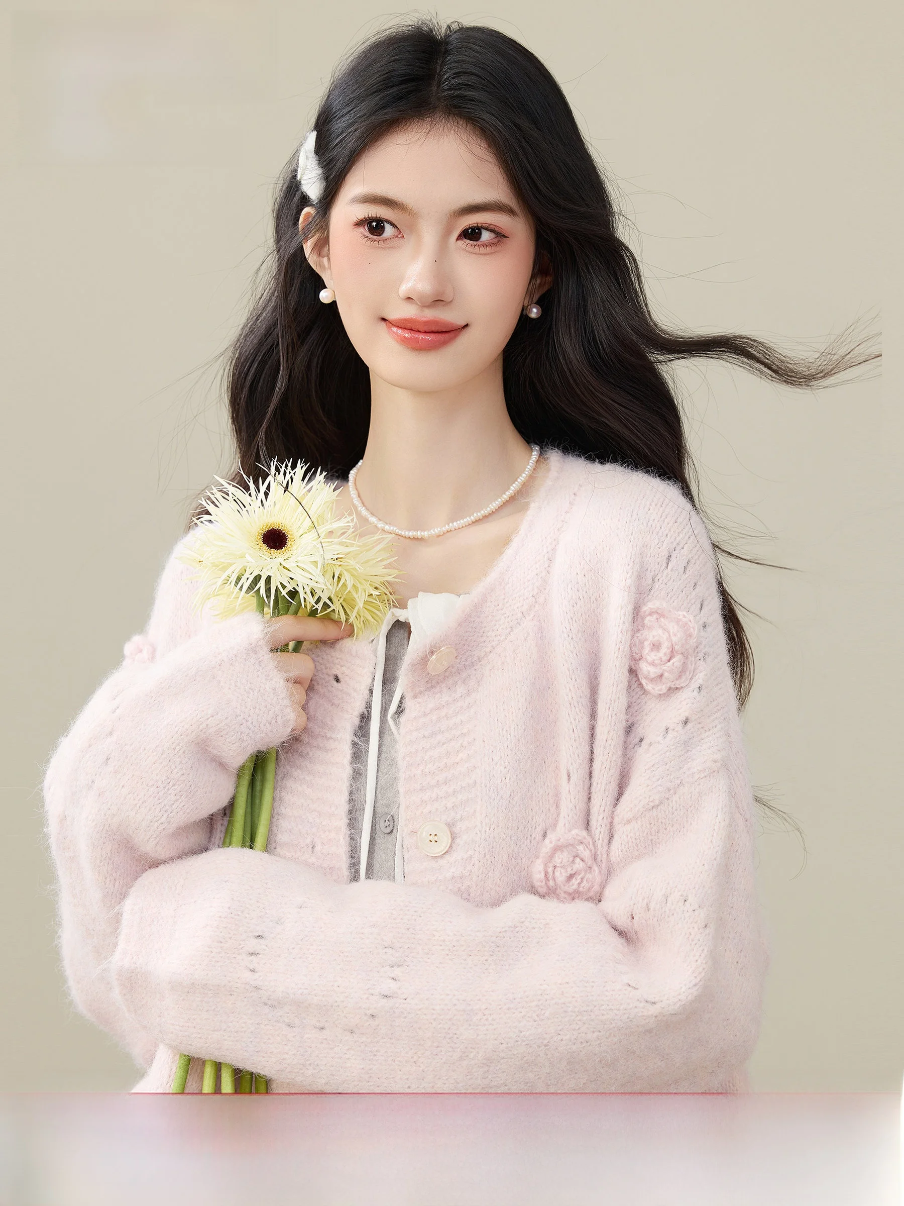 

Loose Knitted Sweater Women's Small Size Lazy Sle Twist Knit Open Cardigan Coat Autumn Winter Thiened Long Sve round Ne