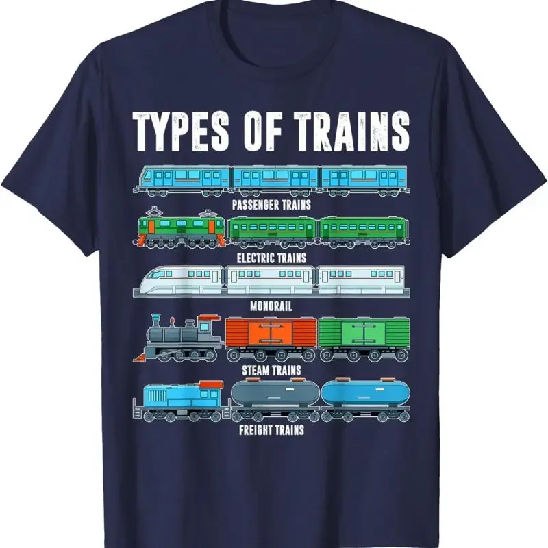 Kids Types Of Trains T Shirt Locomotive Toddler Boys Men Train