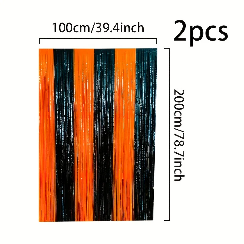 2m Halloween sfondo decorazione Halloween nero arancione nappa Streamers decor 2024 Halloween party home Decoration Streamer