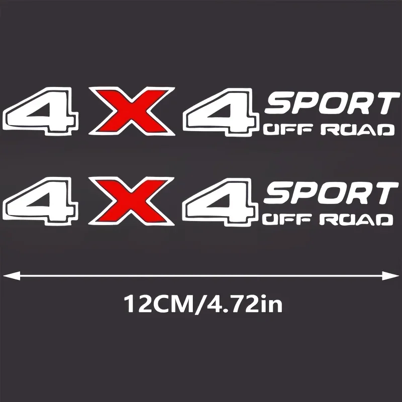 2pcs Off Road 4x4 Vinyl Car Sticker Waterproof Self-Adhesive Decal for SUV Pickup Truck Body Window DIY Decor