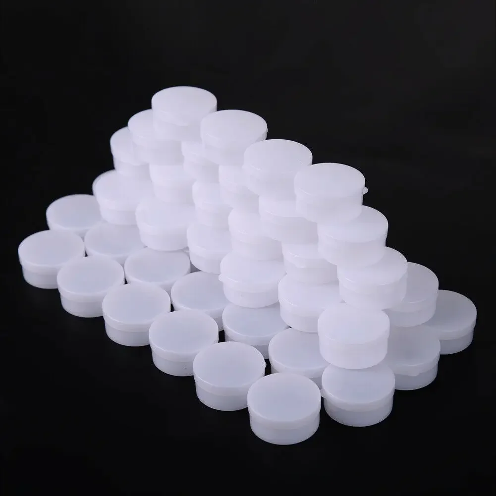 100Pcs 5g/10g/20g/30g/50g/100g White Plastic Cosmetic Sample Jars Pot Empty Face Cream Bottle Lip balm Container Refillable Box