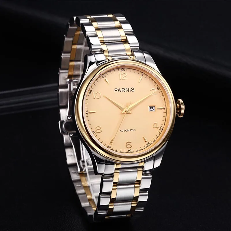 ساعة آلية ميكانيكية ميكانيكية من بارنيس للرجال ، تقويم كريستال ياقوتي ، علامة تجارية فاخرة مقاومة للماء ، هدية ، 38 ،