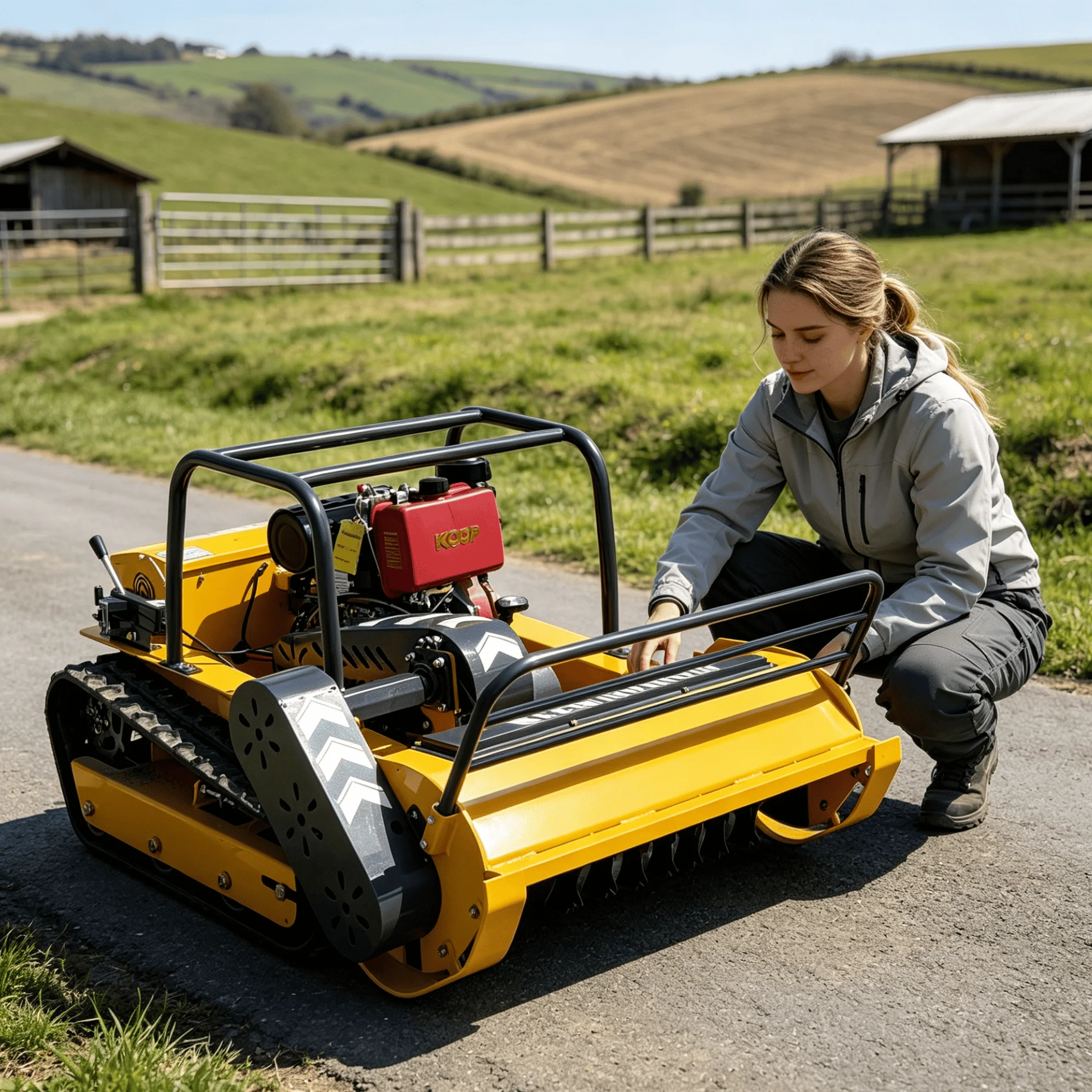 Customized Remote Controlled GPS Lawn Mower Self-Propelled Crawler robot flail mowers wire free for Orchard Grass Cutting