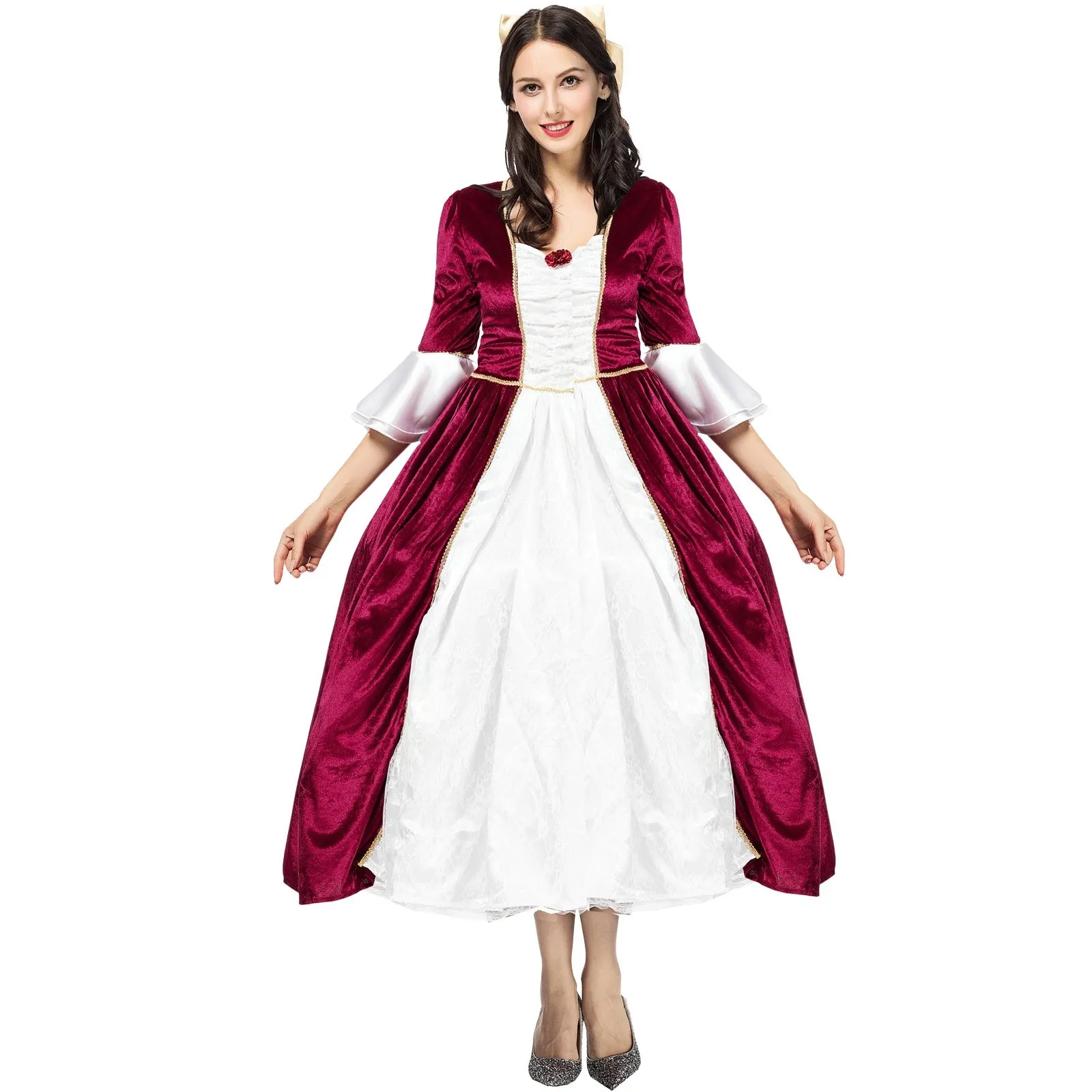 

Halloween Cosplay European Medieval Palace Royal Witch Clothes Princess Costume Gothic Noble Robe Women's Retro Party Dress Suit