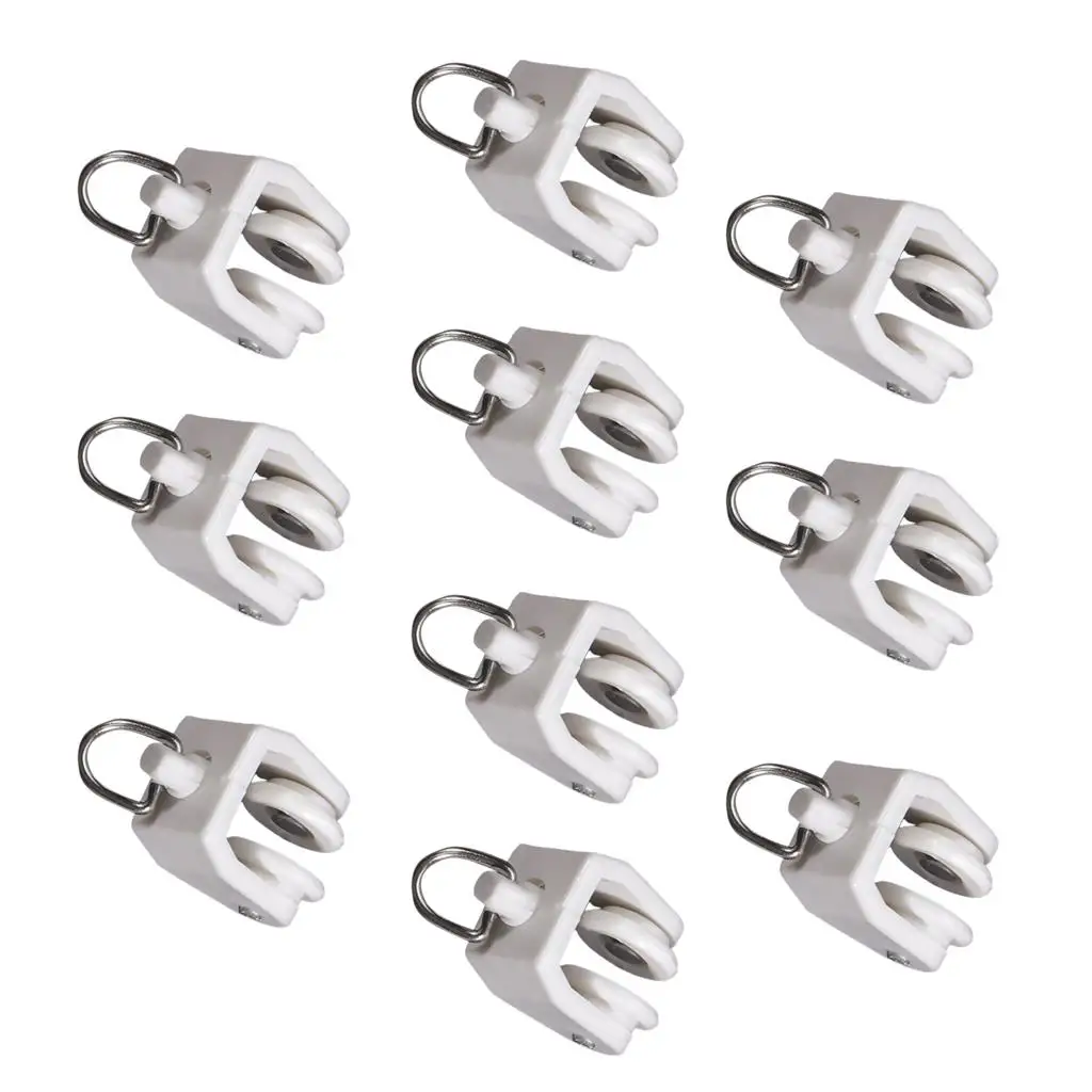 10Pcs Curtain Track Rail Slide Runners with Eyelet for Rail Thickess Curtain Rail Accessories, 4mm