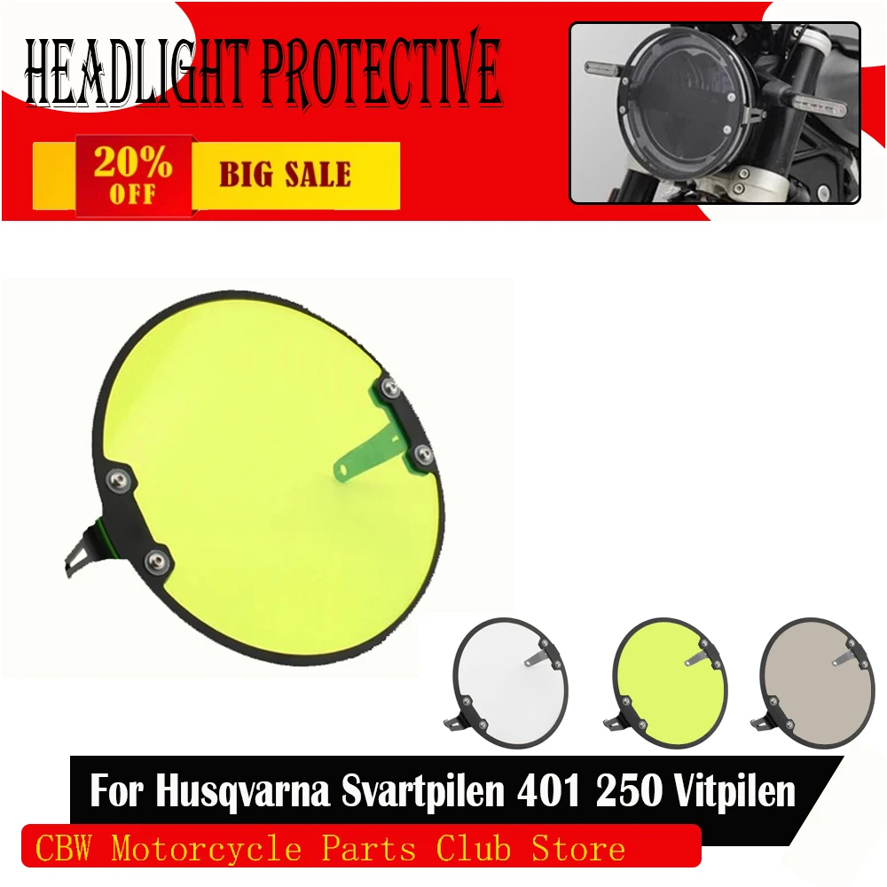 

Motorcycle Headlight protective For Husqvarna Svartpilen 401 250 Vitpilen 401 2020-2024 Headlight Protector Grille Guard Cover