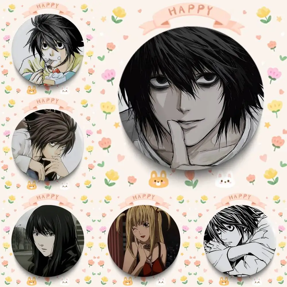 1pc Anime Death Note Badges Button Round Creative Pin Brooch Badge Bag Decor Accessories Fans Collect Friends Gifts