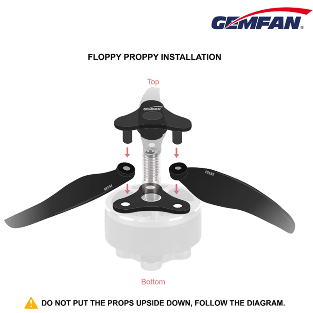 Hélice pliante 5135 Gemfan, hélice FPV de 5 pouces, 2 pales, 3 pales, pour drone RC, course Freestyle, 6 paires/12 pièces