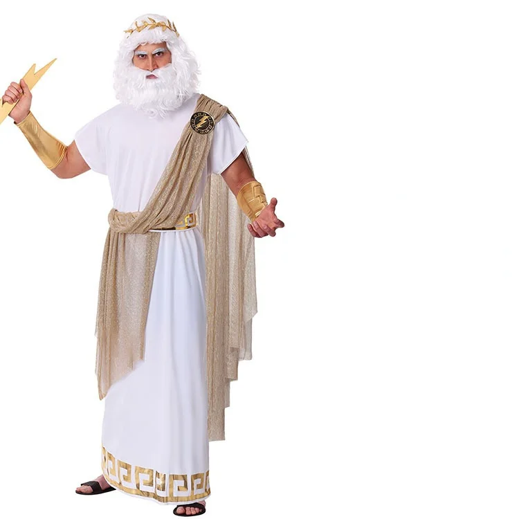 Halloween Man Or Children Ancient Greek Gods Zeus Costumes Adult King Of Rome Cosplay Carnival  Stage Show Role Play Party Dress