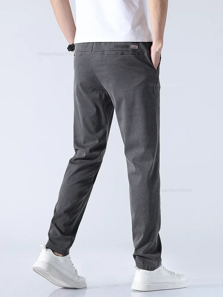 Pantaloni ultrasottili da uomo classici estivi nuovi Lyocell morbidi dritti slim elasticizzati moda maschile pantaloni di abbigliamento di marca