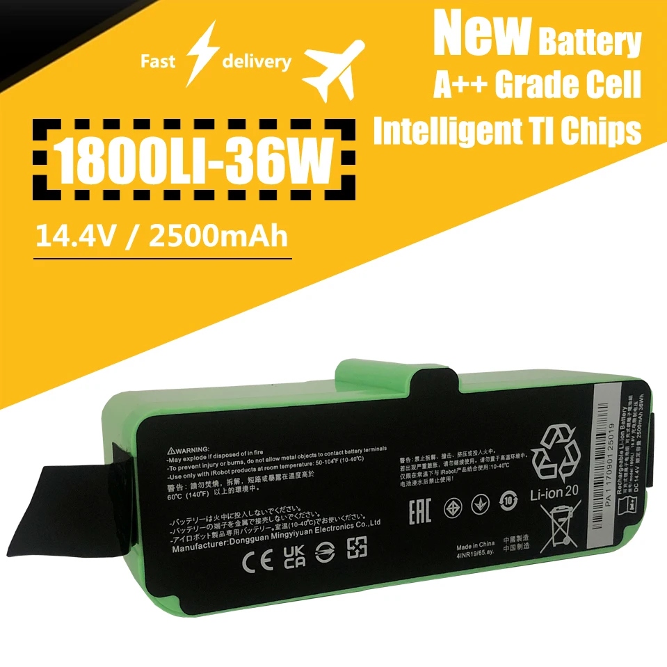 

for iRobot Replacement Parts Roomba 1800LI Battery Compatible with Roomba 960 690 895 890 860 695 680 675 640 614 Series 4376392