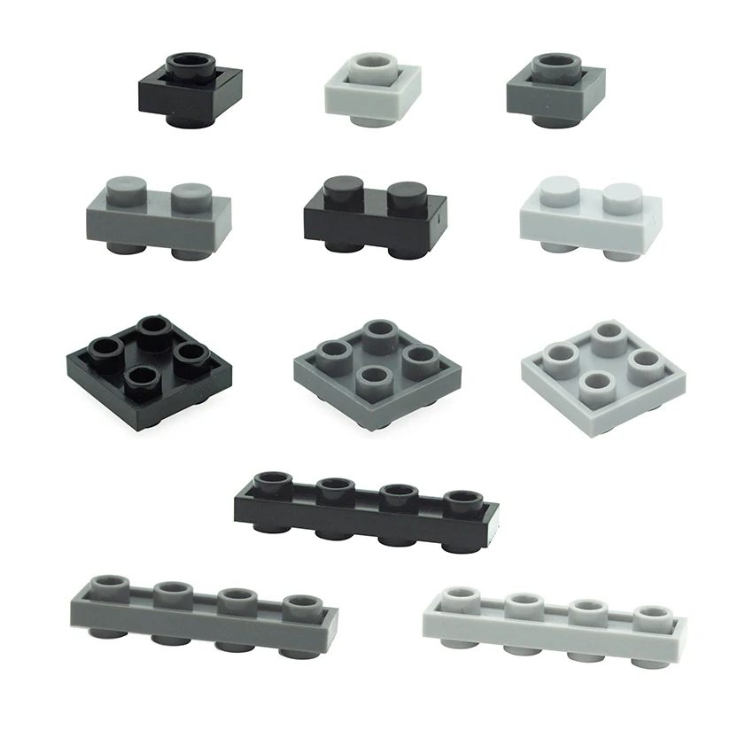 Placas especiales de bloques de construcción para niños, piezas de bloques de construcción compatibles con placas de ladrillo de 1x1, 1x2, 2x2, 1x4
