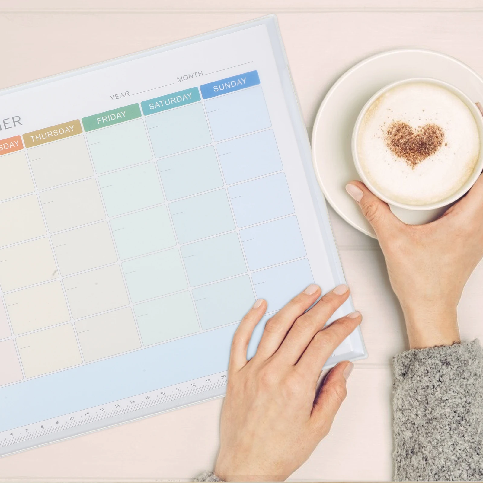 Monthly Schedule Planner A4 Undated Monthly Planning Pad Blank Calendar Desk Fridge Notepad Task Memo Book Simple Design