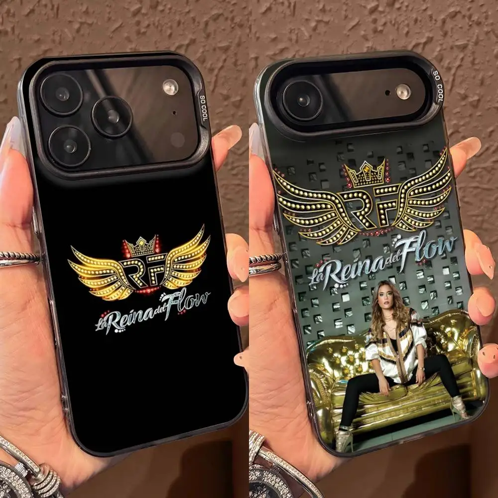 Casing Ponsel The Queen of Flow La Reina Del Flow Untuk iPhone 17,16,15,14,13,12,Pro,Max,Plus,E,SE4,Air,Mini Hitam IMD Box