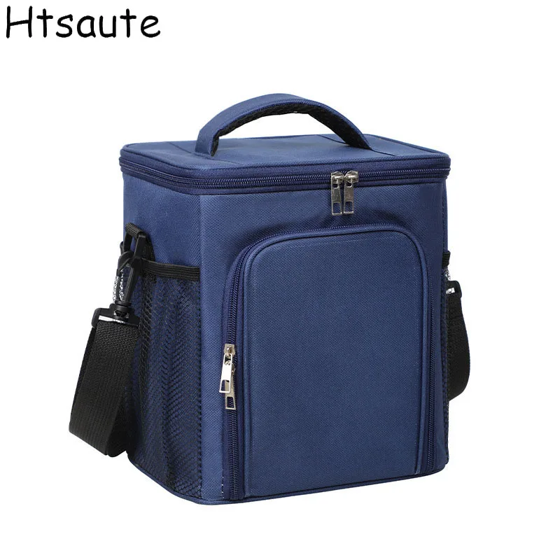 

Portable Oxford Lunch Box Women's Tote Bag Solid Embroidery Large Capacity Women Handbag Multi Pocket Solid Color Lunch Bag