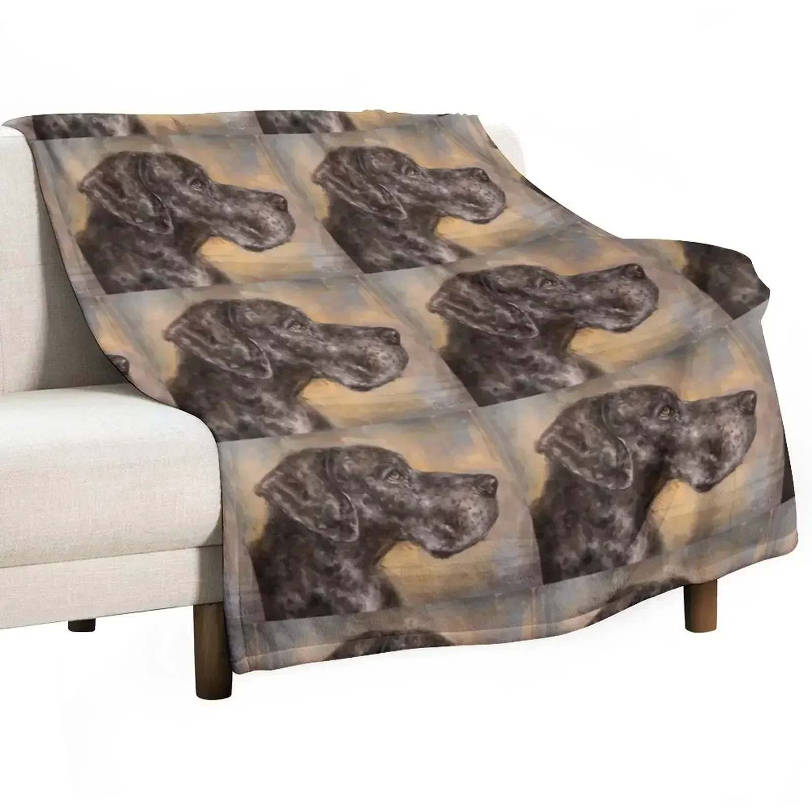 

Painting of a Brown Brindle Great Dane Throw Blanket Nap Cute Soft Decorative Throw Blankets