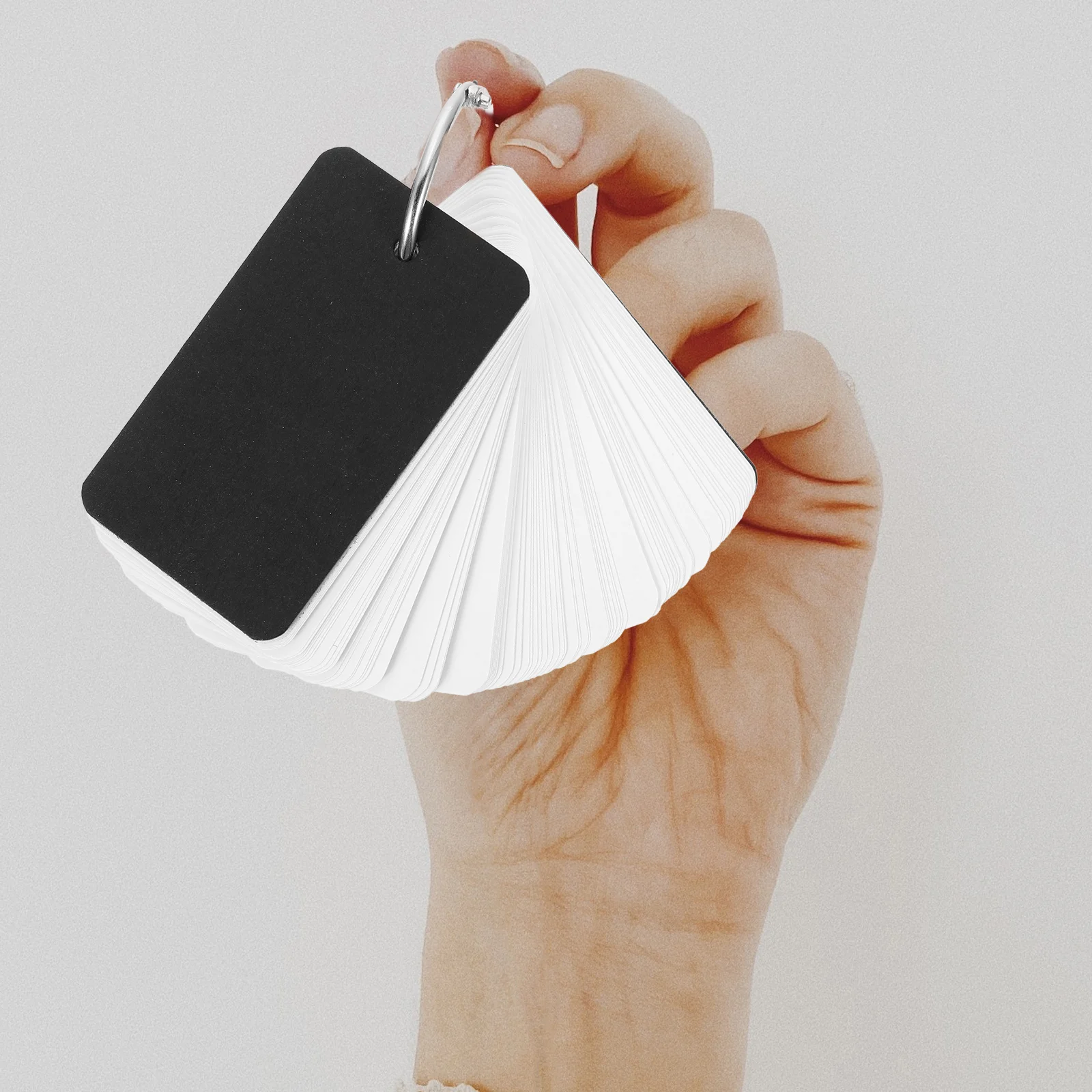 

4 Sets Blank Index Cards Hole Punched Customizable Flash Memory Office Kids Game Portable Note Cards White Card