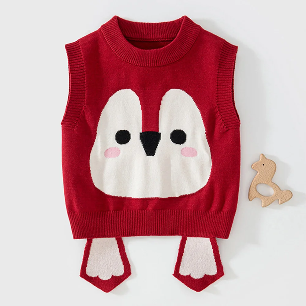 Baby Girl Knit Vest Cute Pattern Spring Autumn Infant Boutique Clothing Pullover Baby Girl Outerwear Waistcoat Unisex Vests