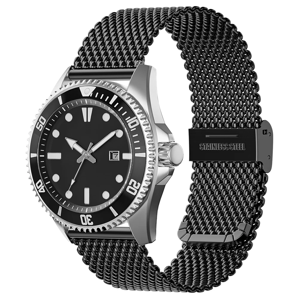 18mm 20mm 22mm 24mm Armbänder Universelle Ersatzriemen Damen Herren Armband Silbernes Armband 0,6/1,0mm Mesh Milanese Metallarmband – Detail 5