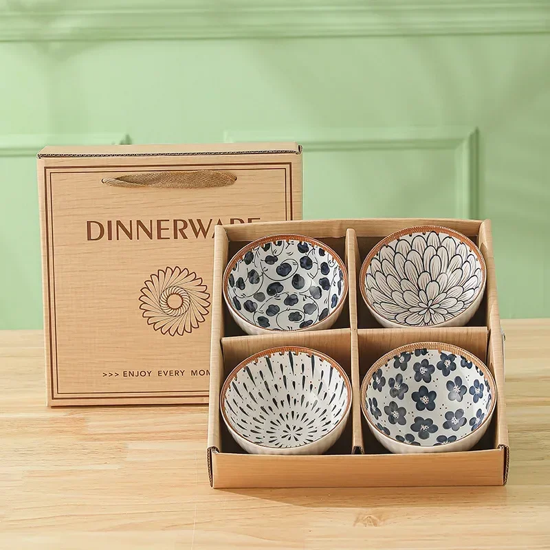 Luxus Baby Erwachsene Gericht Keramik Japanischen Stil Nette Geschirr Set Unterglasur Farbe Prozess Obst Lebensmittel Fütterung Schüssel Geschenk Kreative