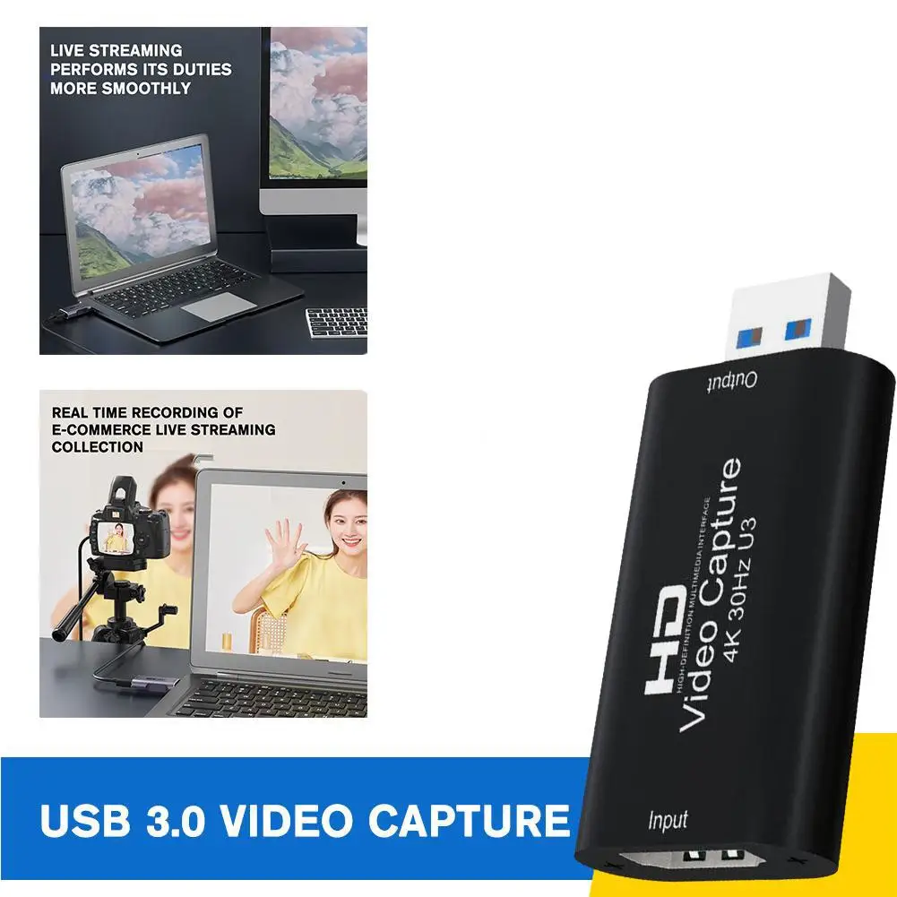 4K USB 3.0 Video Capture Card USB HDMI-compatible Game Grabber Box For PS4 DVD Camera PC Recording Video Live Streaming