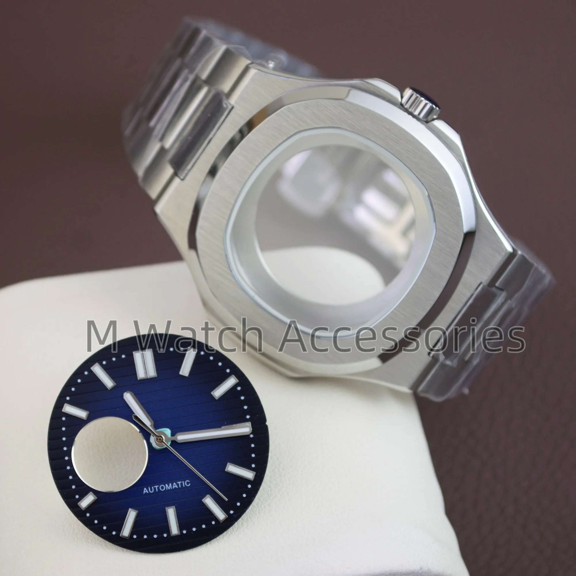 

for Nautilus Watch Case 30.5mm Dial Sapphire Glass For Modified Parts Seiko NH35 NH36 NH38 Movement Stainless Steel Bracelet