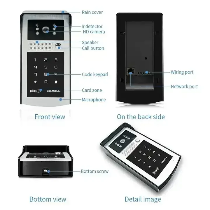 Tuya Smart Wireless Ring Doorbell With Camera 1080P WiFi Intercom Video Doorbell With RFID Code Keypad Access Phone APP Unlock